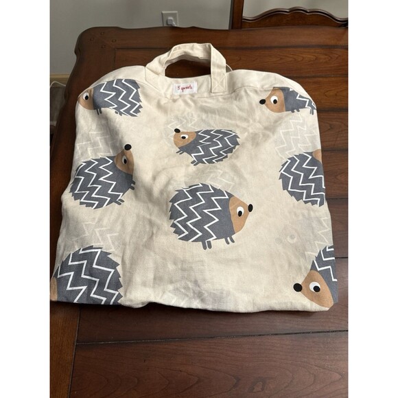 3 Sprouts Convertible Toy Storage Bag and Portable Play Mat, Hedgehog Print‎ - Picture 1 of 3